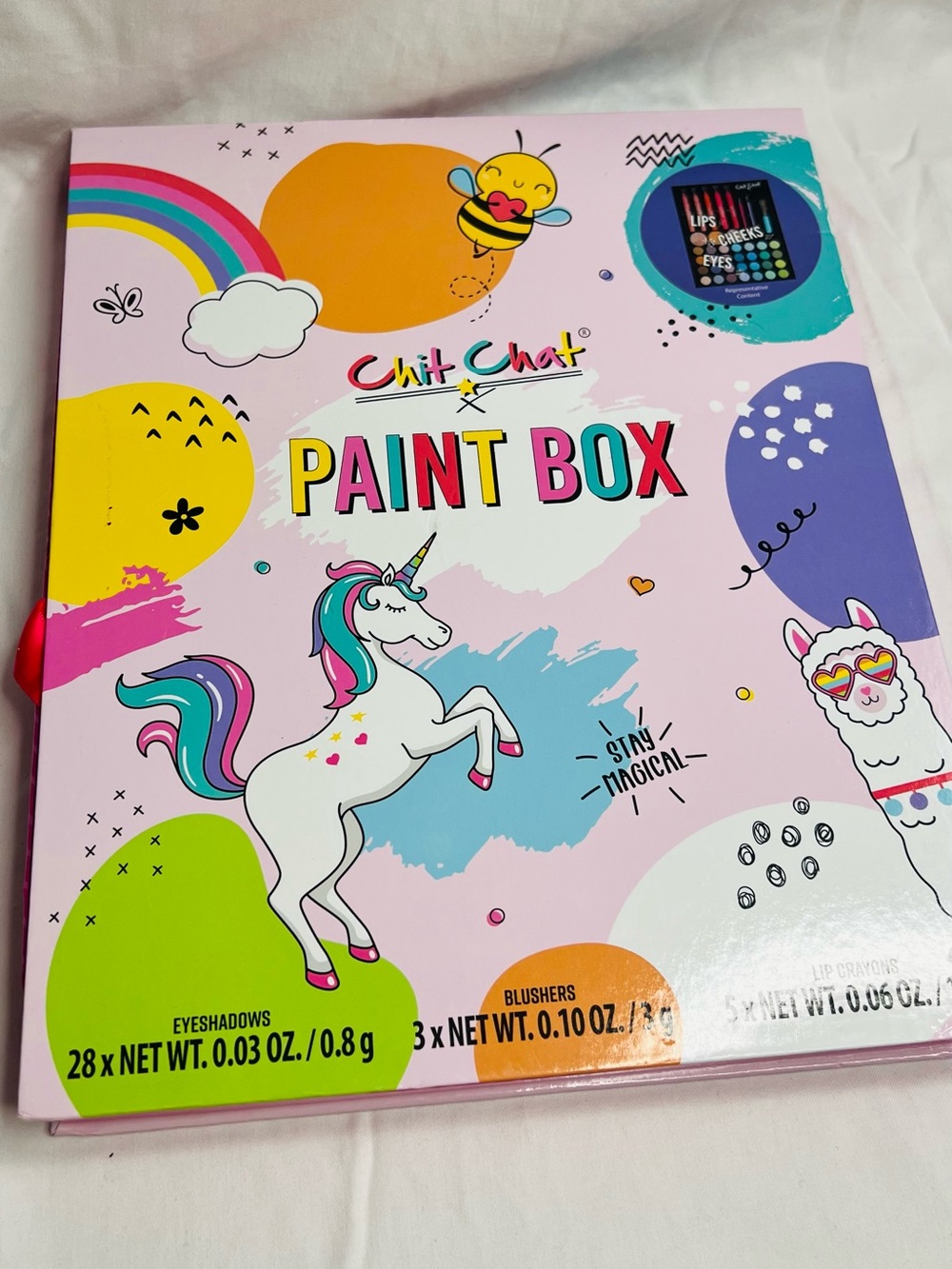 Chit Chat Paint Box - Unicorn Kids Makeup Set - Pastel Pink